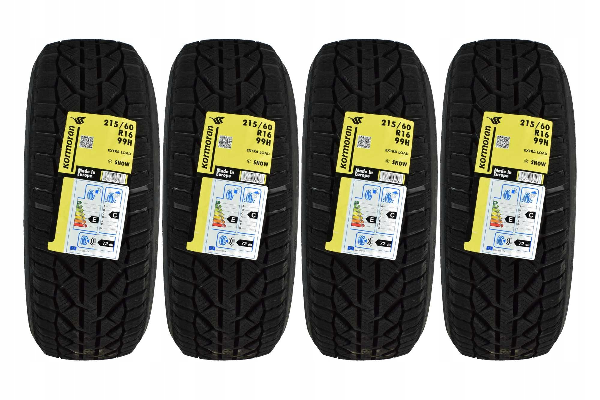 4 opony zimowe 215/60R16 Kormoran Snow 2026
