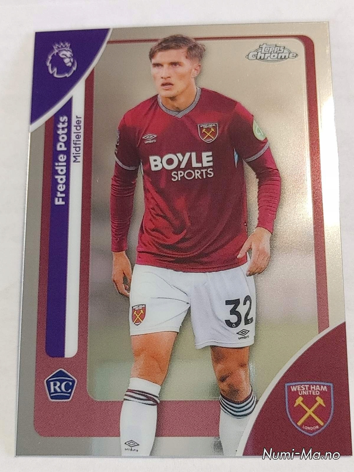 Topps Chrome Premier League 2026 186 West Ham Potts 4111