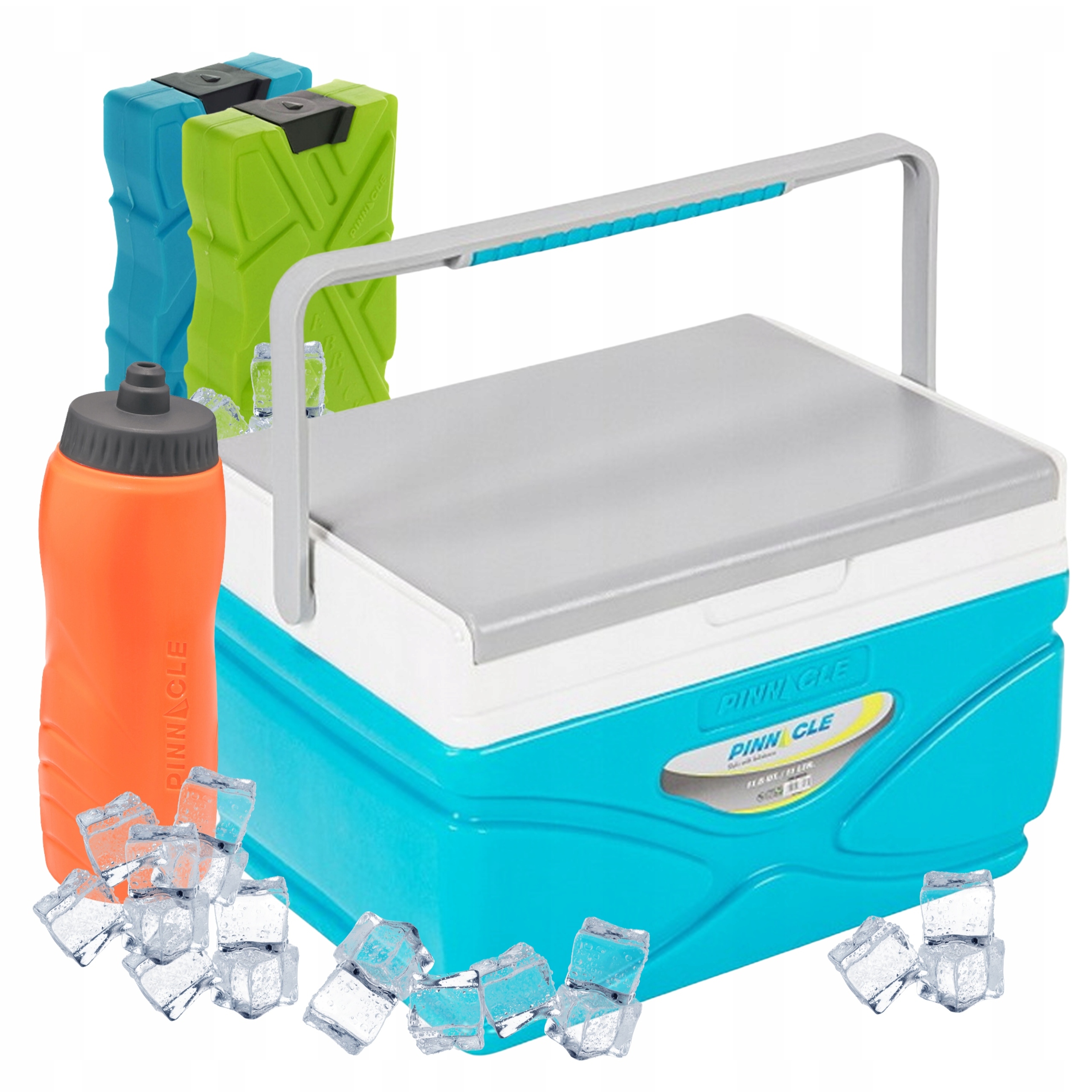 Turistická lednička 11L Pinnacle Tpx 8001 tyrkysová 2 náplně lahev na pití