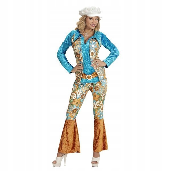 Kostým Hippie Modrý Léta 60 70 Děti Květiny XXL