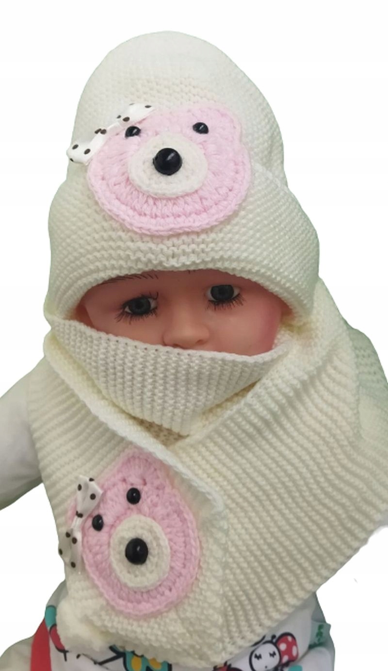 

Komplet czapka szalik niemowlęca jesienna 34-41 cm