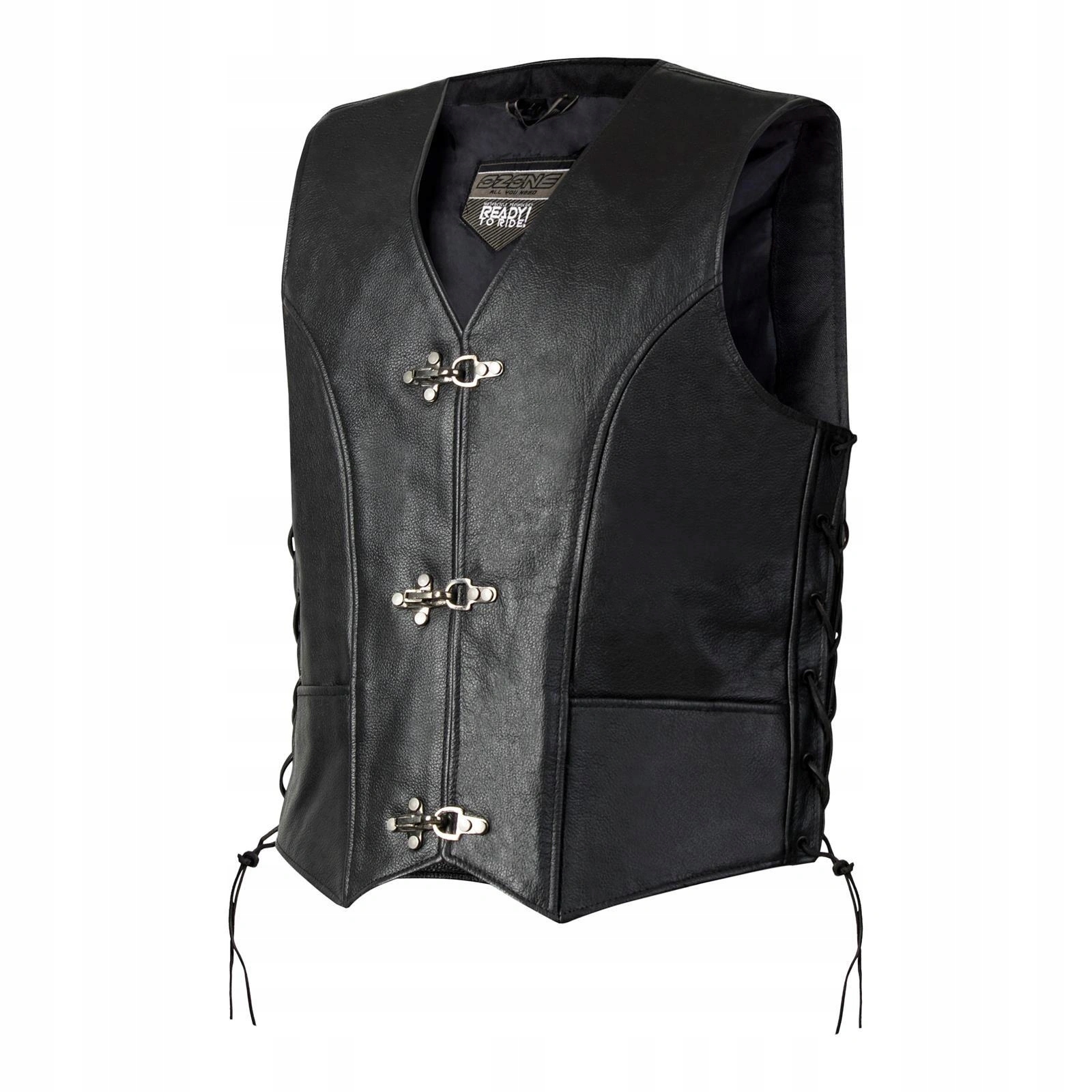 Kožená vesta Ozone Rino Black biker chopper koža
