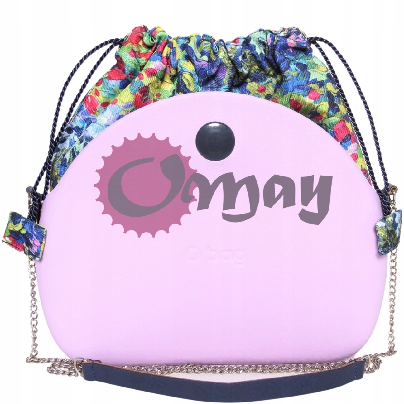 organizer OBAG MOON LIGHT worek granatowy kwiaty akwarela 2 kieszenie