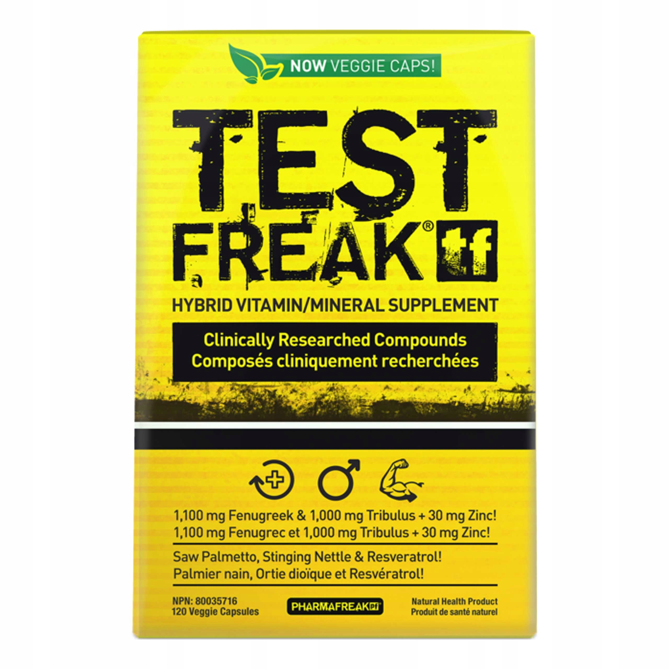 Testosteron Booster Pharmafreak Test Freak 120 kapslí Libido Síla