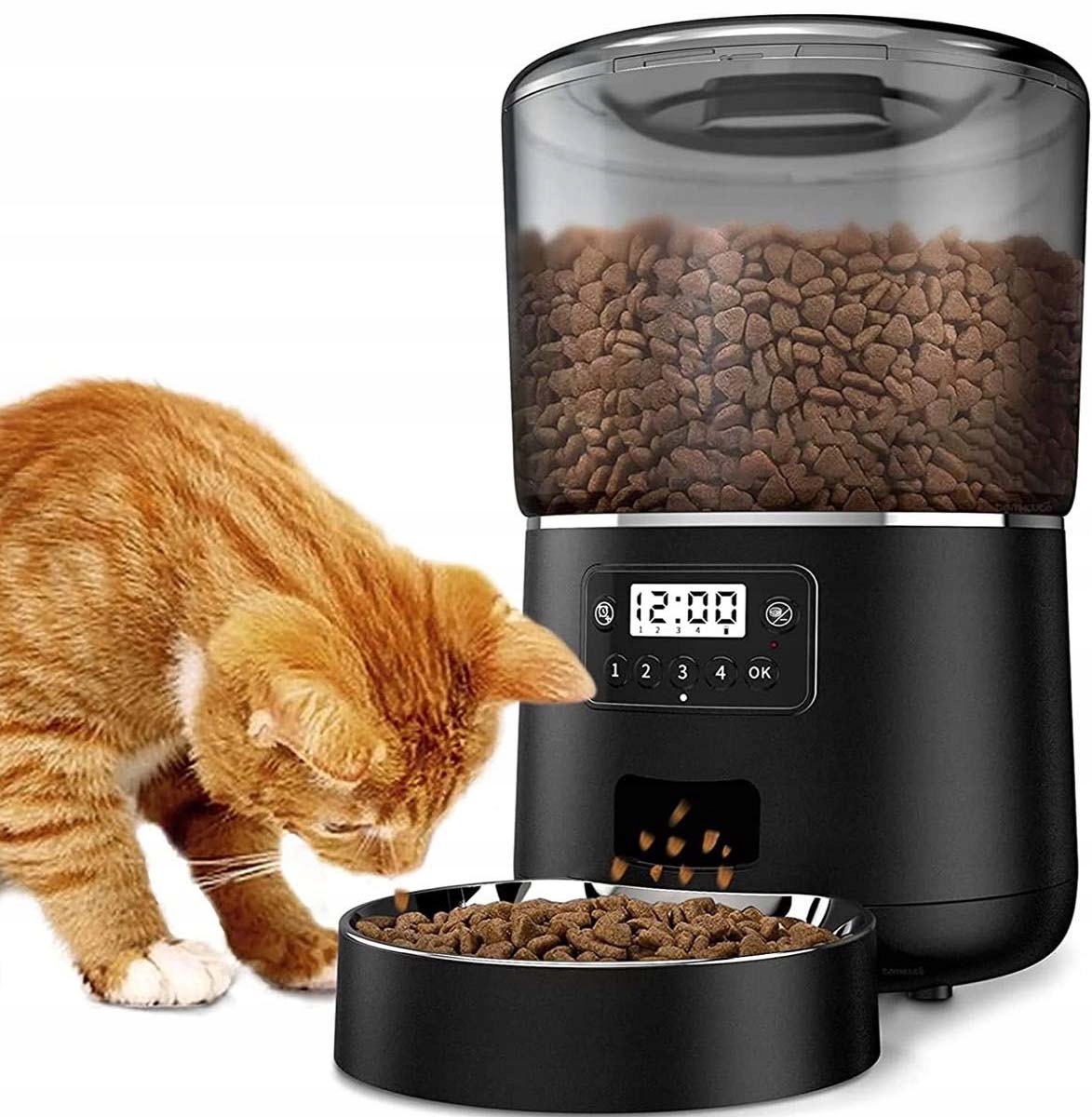 Automatický Přenosný Dávkovač Krmiva Pro Psa Kočku Nádoba 4L