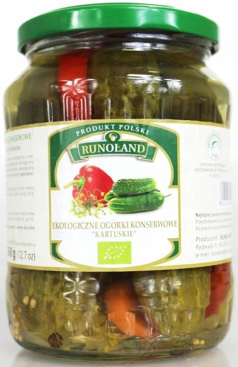 Levně Konzervované Kartušové Okurky Bio 670 g Runoland