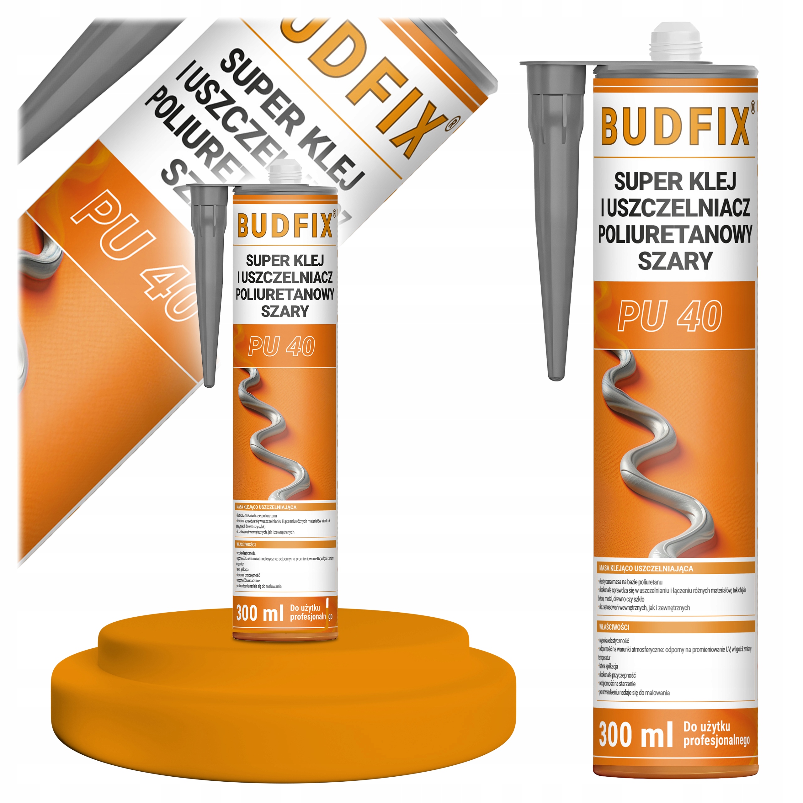 Uszczelniacz Poliuretanowy Klej Pu 40 Szary Dylatacji Betonu Hvac 300ml