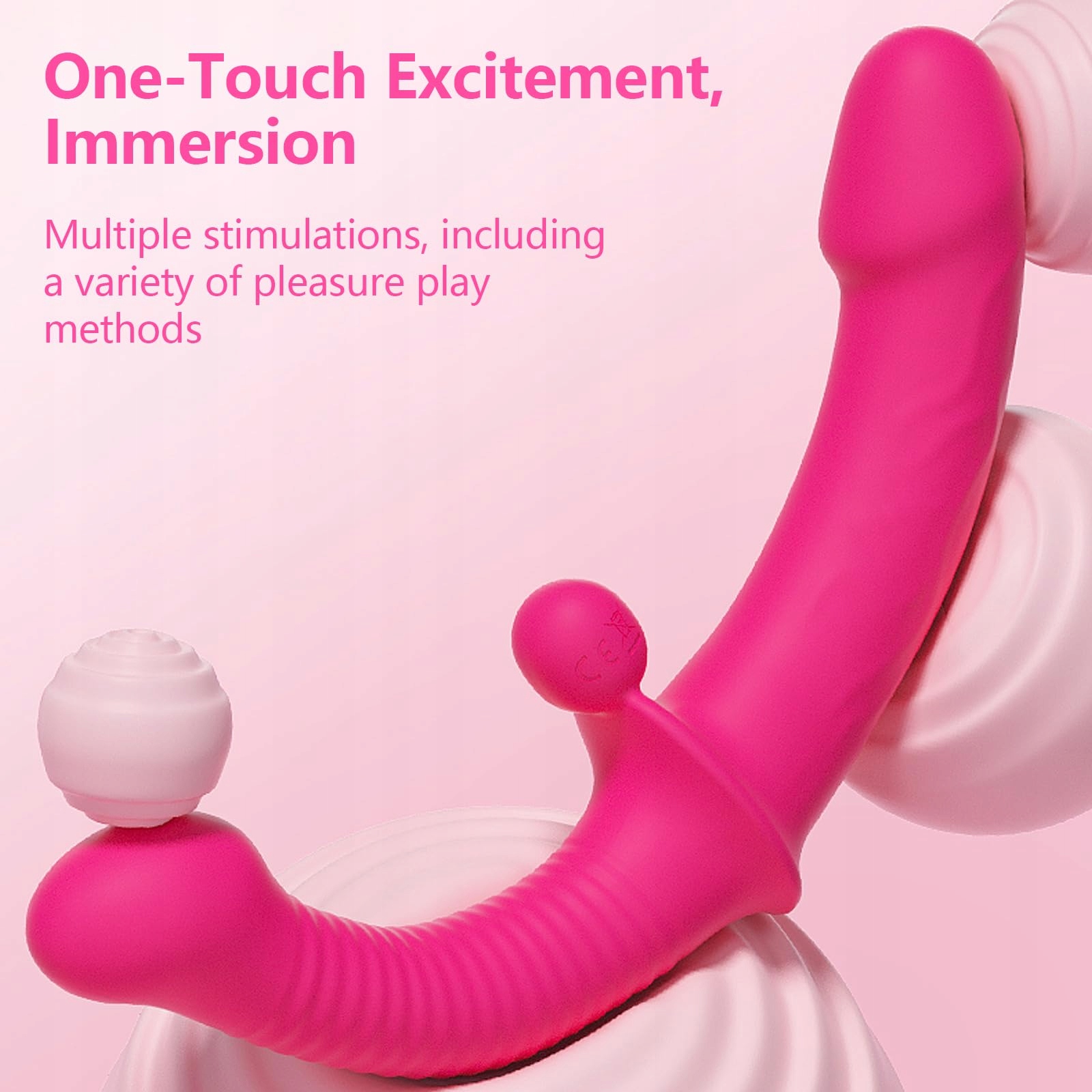 TOKHUB Wibrujący Podwójny Dildo Silikonowy Z Regulowanym Uprzężą Dla Par — miniatura 4