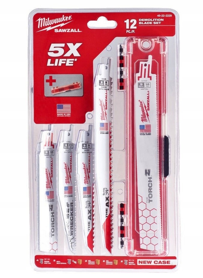 Milwaukee 49222229 Sada pilových listů pro šavlové pily 12 Ks Dřevo/kov