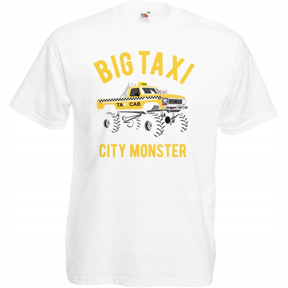

Koszulka monster truck taxi samochód L biała