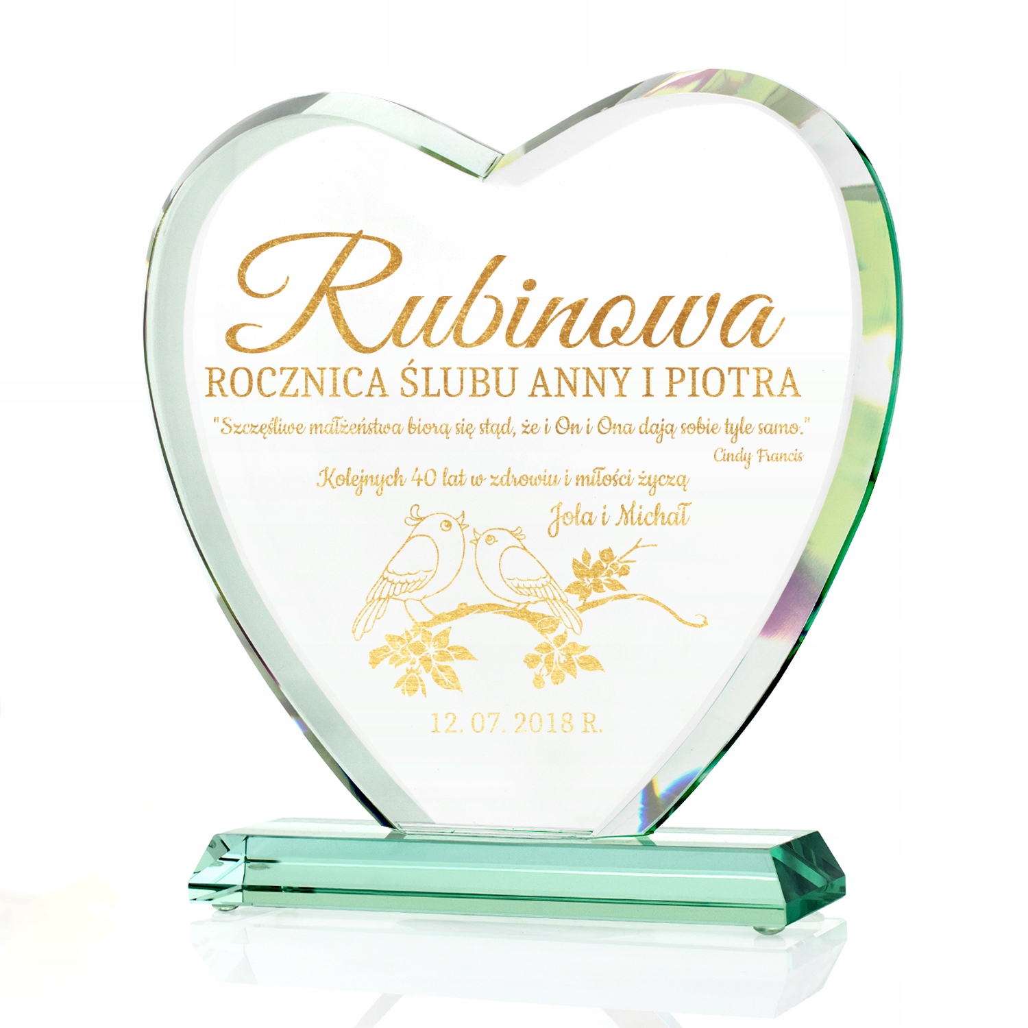 

Statuetka złoty grawer Rocznica Ślubu