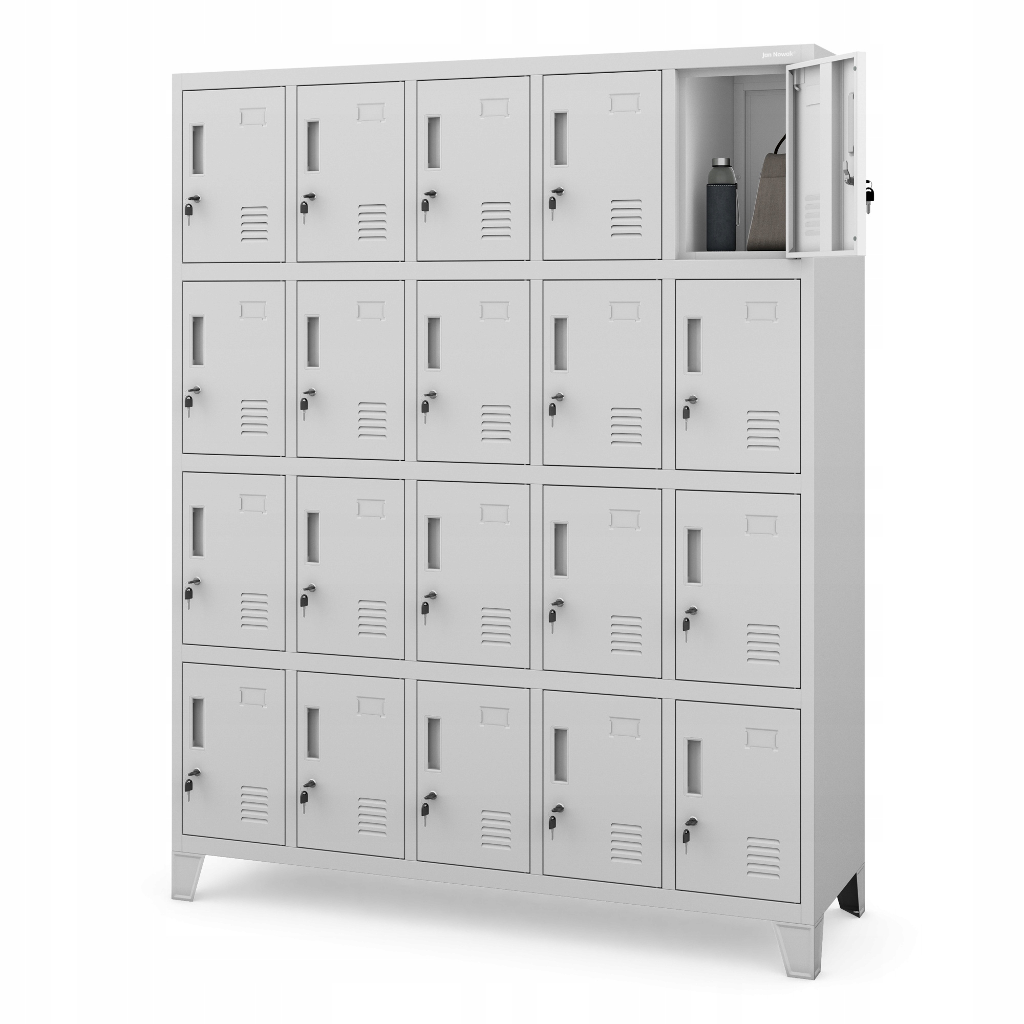 Jan Nowak Skříň Kovová snídaňová schránka sociální Bozp Robert Šedá