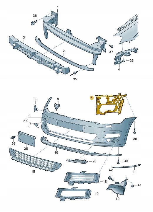 SLIZG PROWADNICA ZDERZAKA VW Golf VII przod l Installation side Front
