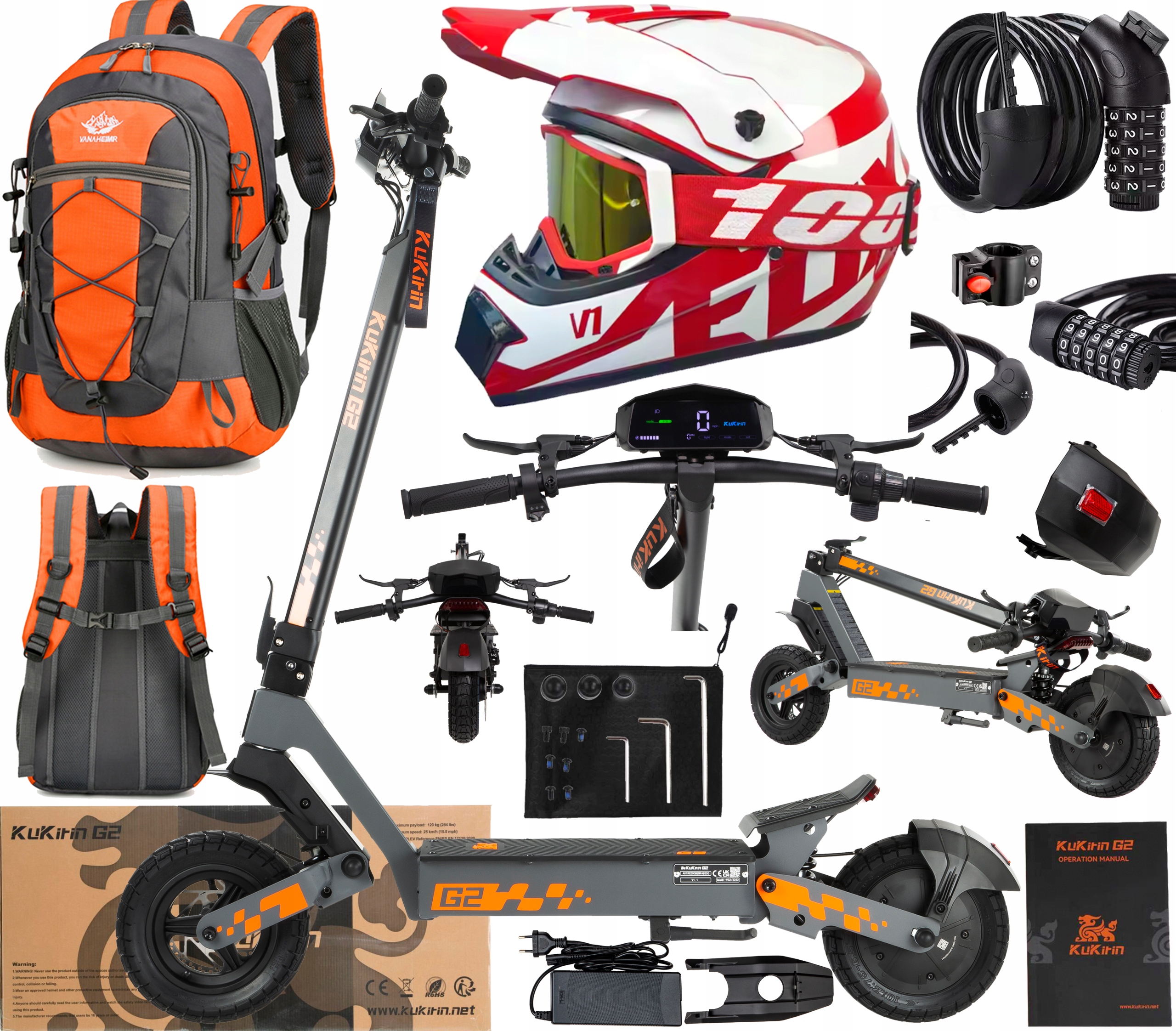 2026 KuKirin G2 Elektrické vozidlo 800W 48V 15Ah 45KM/H Terénní +Dárek