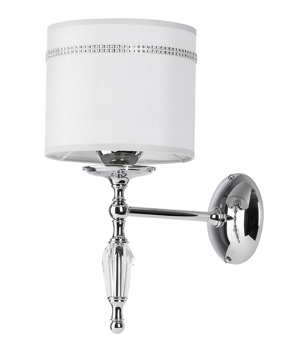 Nástenné svietidlo Hilton Strieborný Biely Abažúr1xE27 Nástenná lampa do obývacej izby Dom