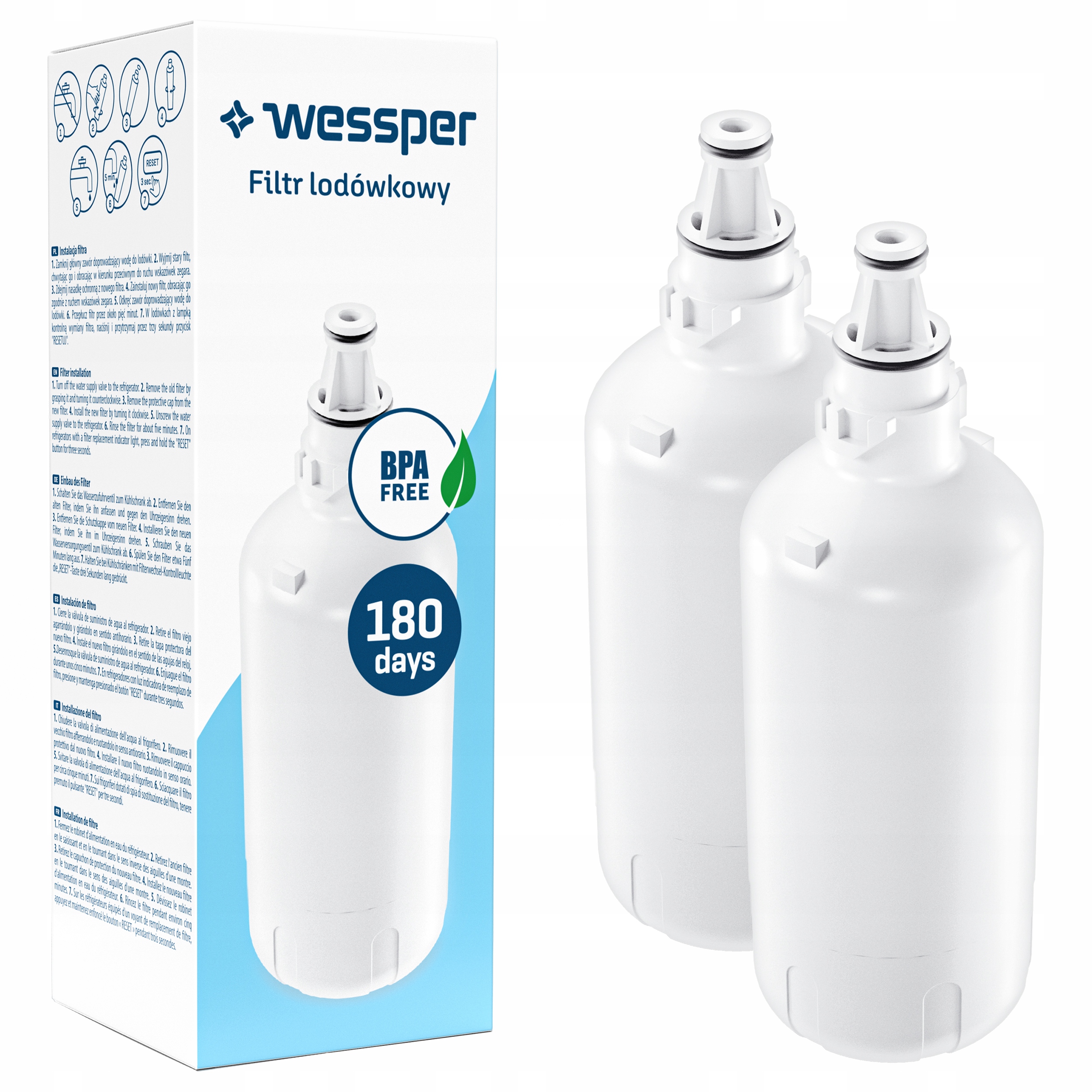 2x Filtr wody Wessper do lodówki Liebherr zamiennik 7440002 7440000