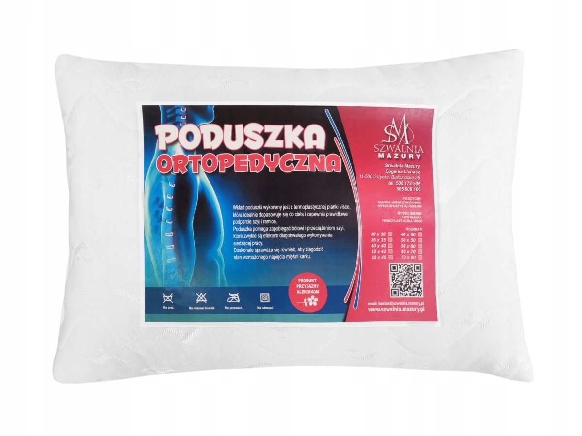 

Poduszka ortopedyczna Visco 40x60 Produkt Polski