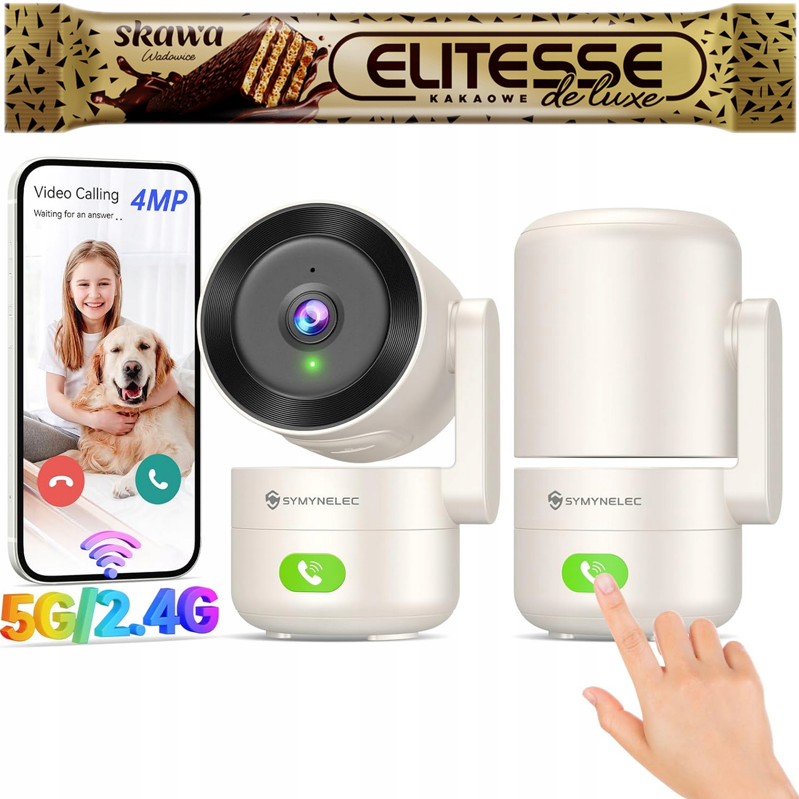 Symynelec C5 Vnitřní 360° Monitorovací Kamera 2K 4MP 5GHz/2,4GHz