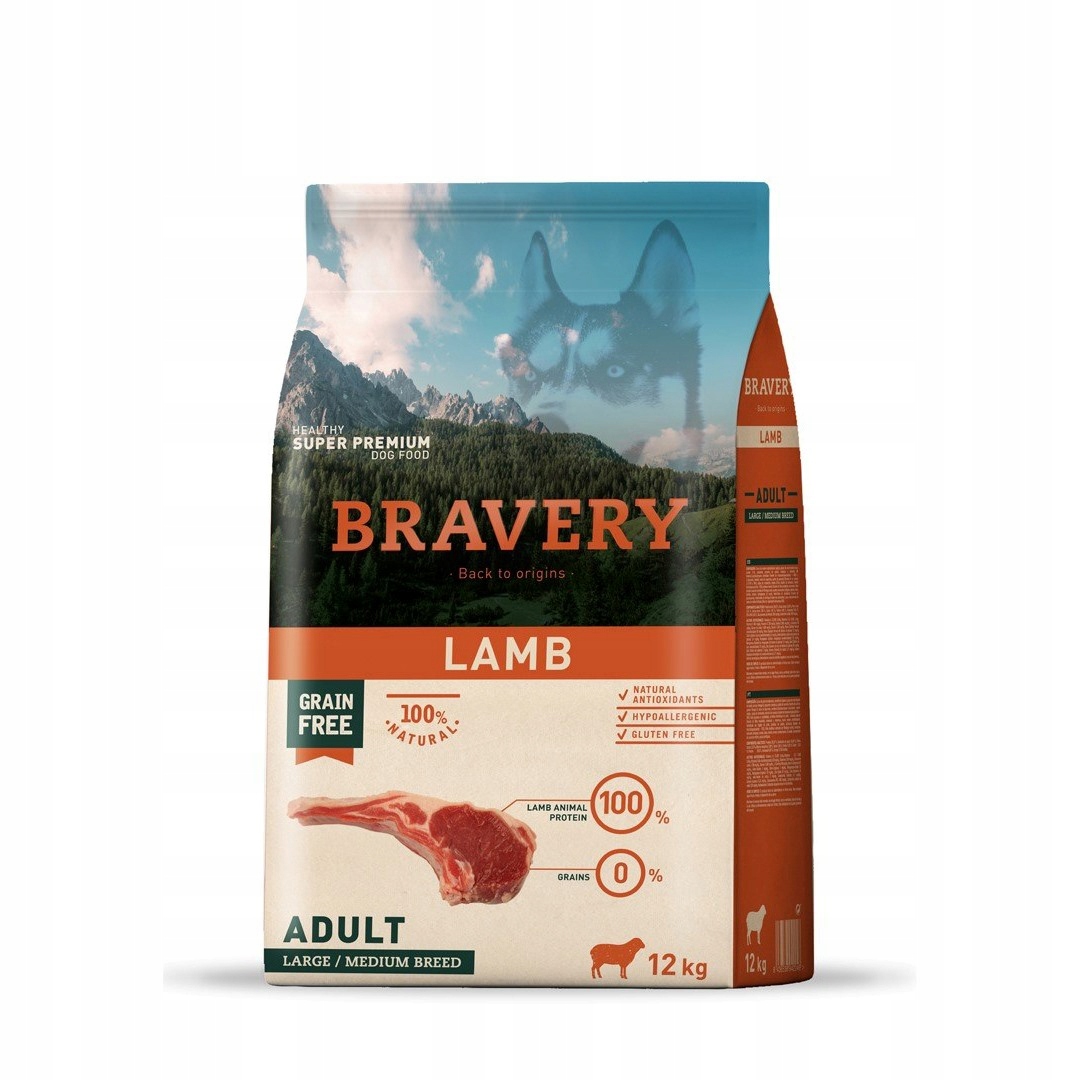Bravery Dog 12 Kg Adult Lamb Med/lar