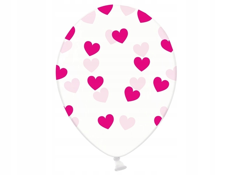 

Balony fuksjowe w serduszka przezroczyste 6 sztuk