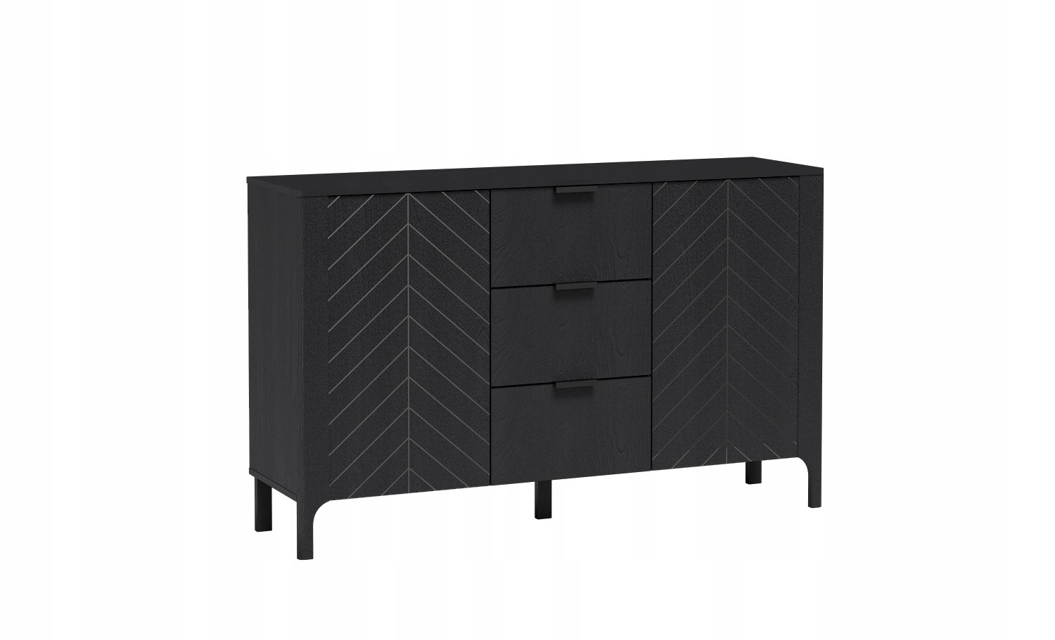 Elegantní velká komoda Jedle P1 Moderní do obývacího pokoje Kancelář Prostorná černá