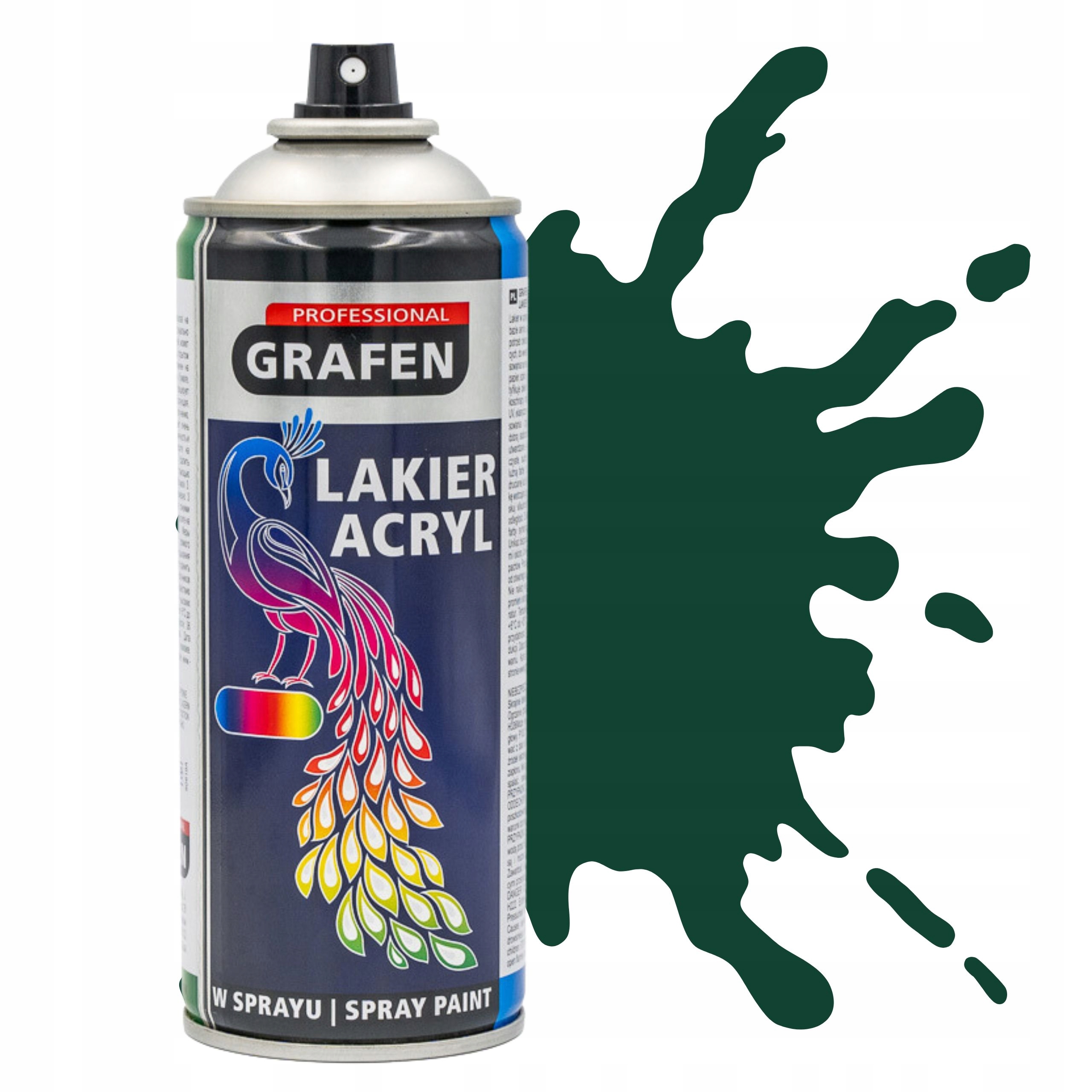 Farba Lakier Spray Akrylowy Zielony Mech Rally Ral 6005 Grafen