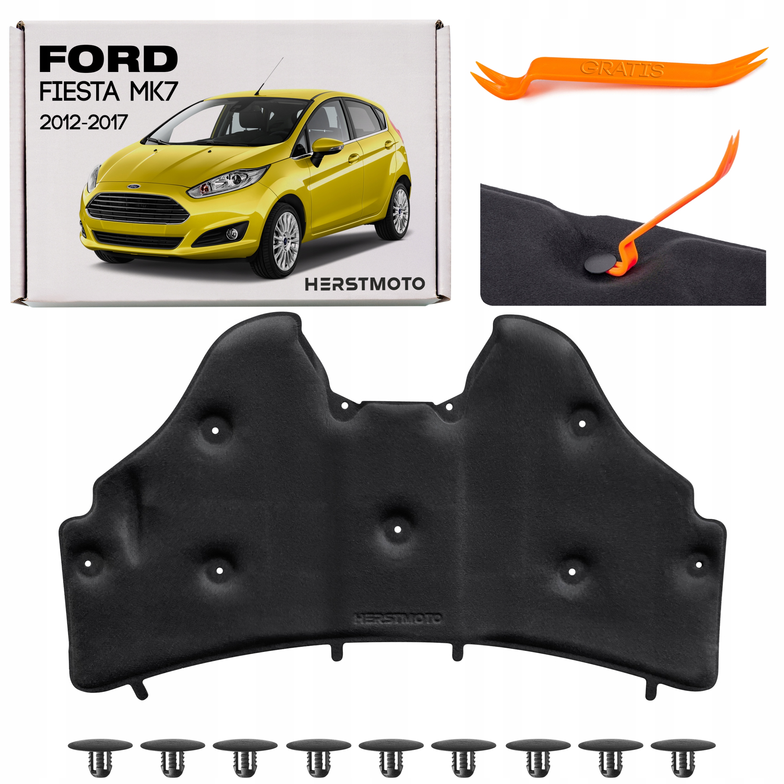 FORD FIESTA MK6 2012-2017 PO FACELIFTINGU WYGŁUSZENIE MASKI C1BBA16746AC