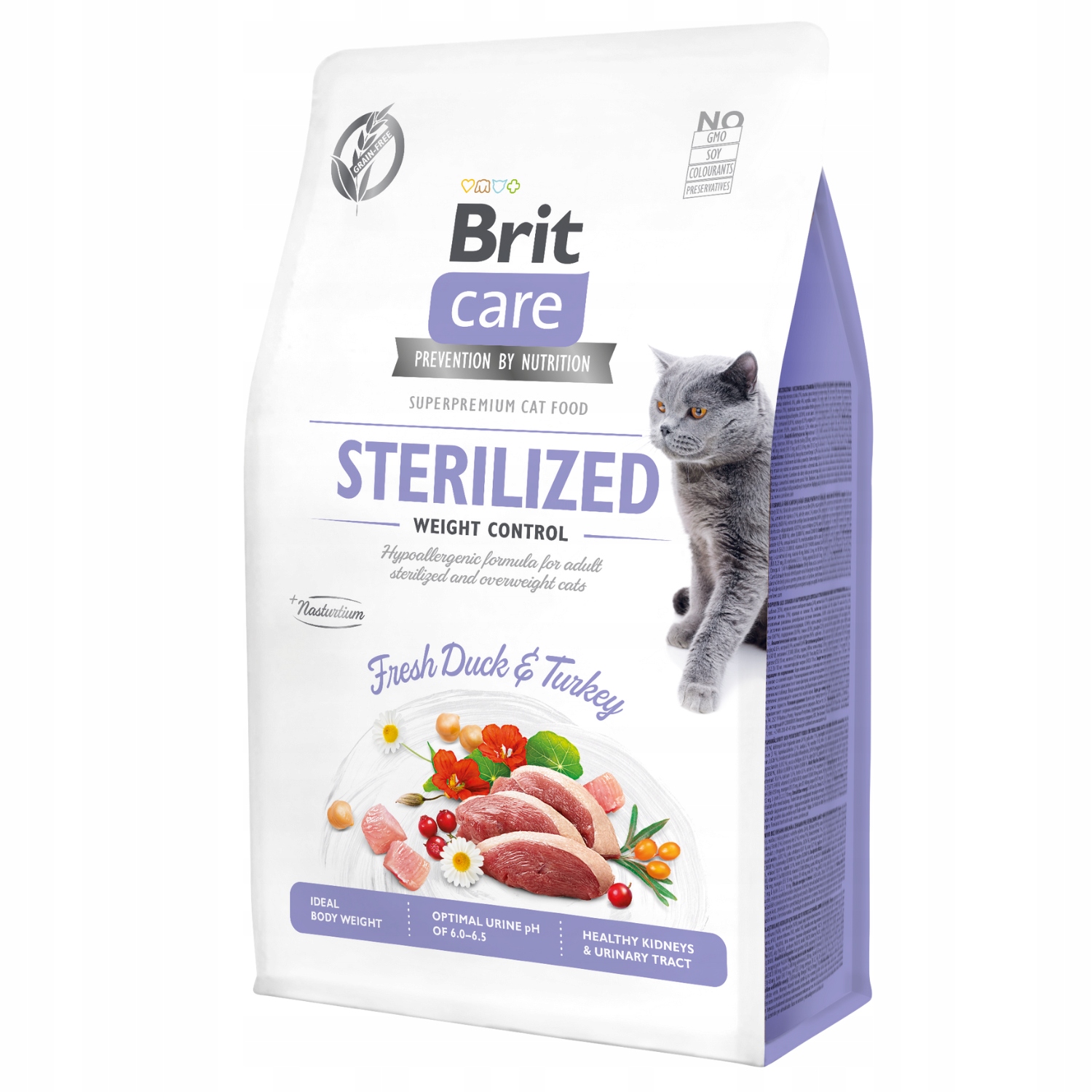 Levně Brit Care Sterilized Weight Control Suché Krmivo pro kočky 2 kg Kachna +Krůta