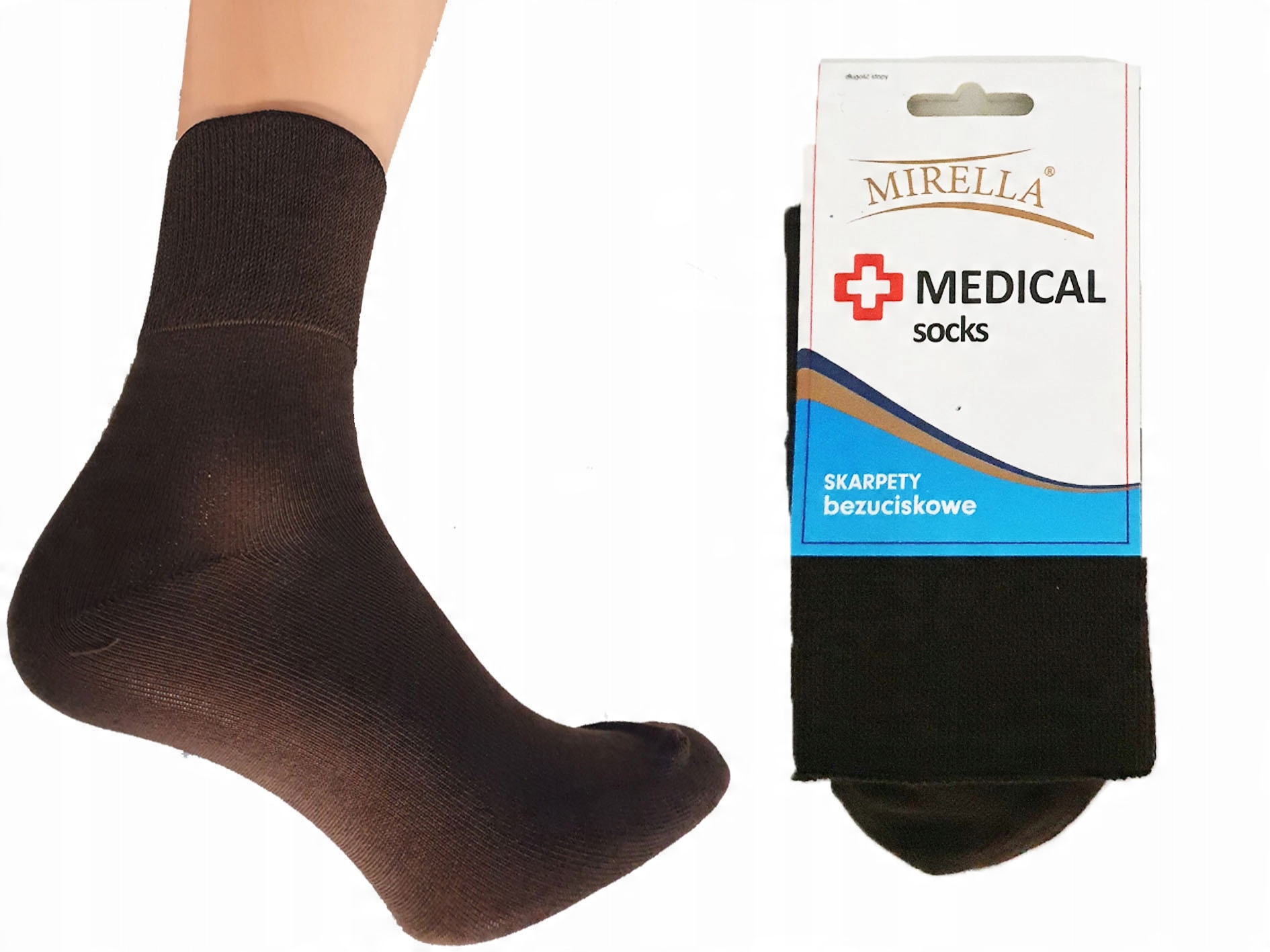 

Skarpety męskie bezuciskowe Medical 41-43 Brąz