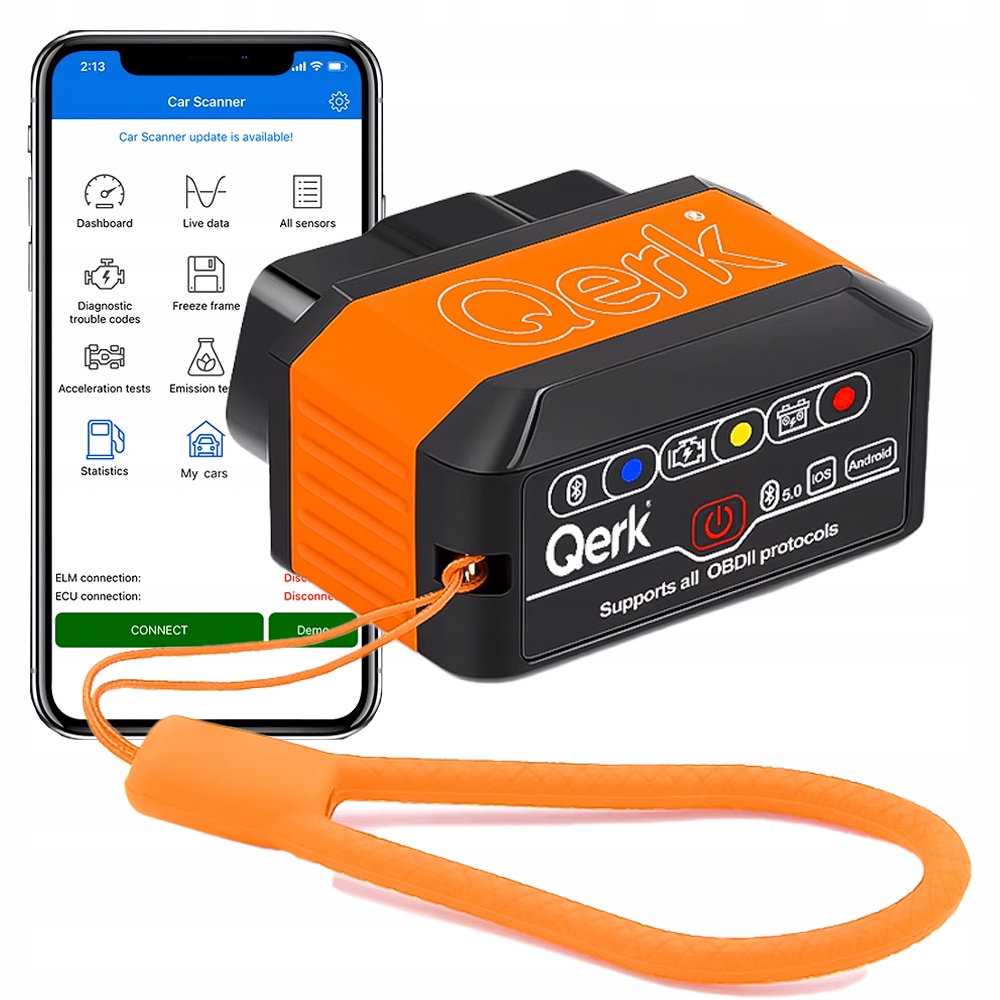 Tester Diagnostyczny OBD2 ELM327 Bluetooth 5.0 Skaner Błędów Qerk KW905