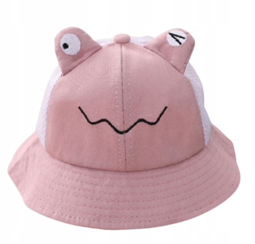 KAPELUSZ ŻABA RYBACKI DZIECIĘCY PRZEWIEWNY RÓŻOWY LETNI WAKACYJNY