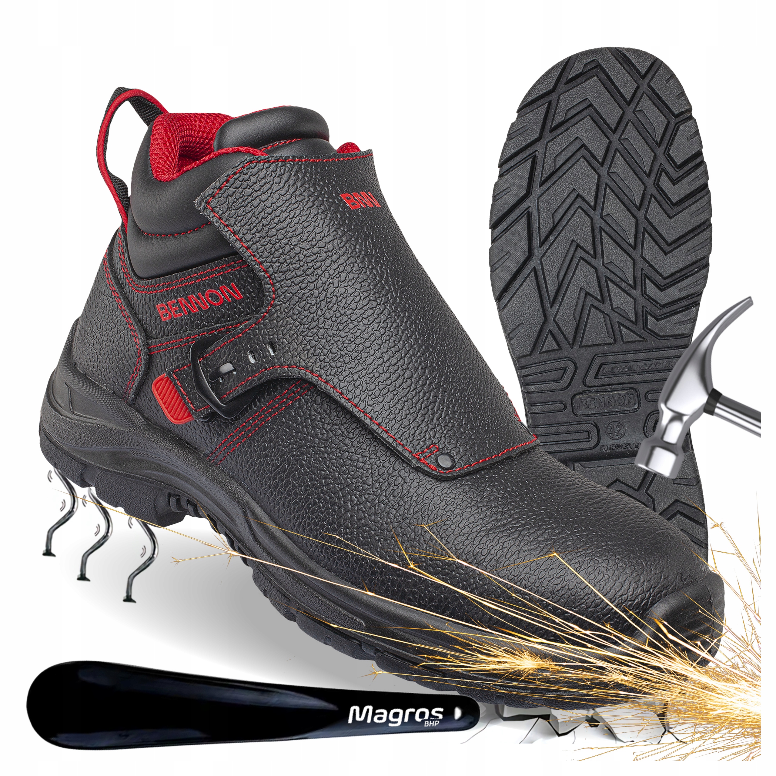 Buty Robocze Spawalnicze Trzewiki Bhp Bennon Welder Xtr S3L Sr Hro Fo Lg 43