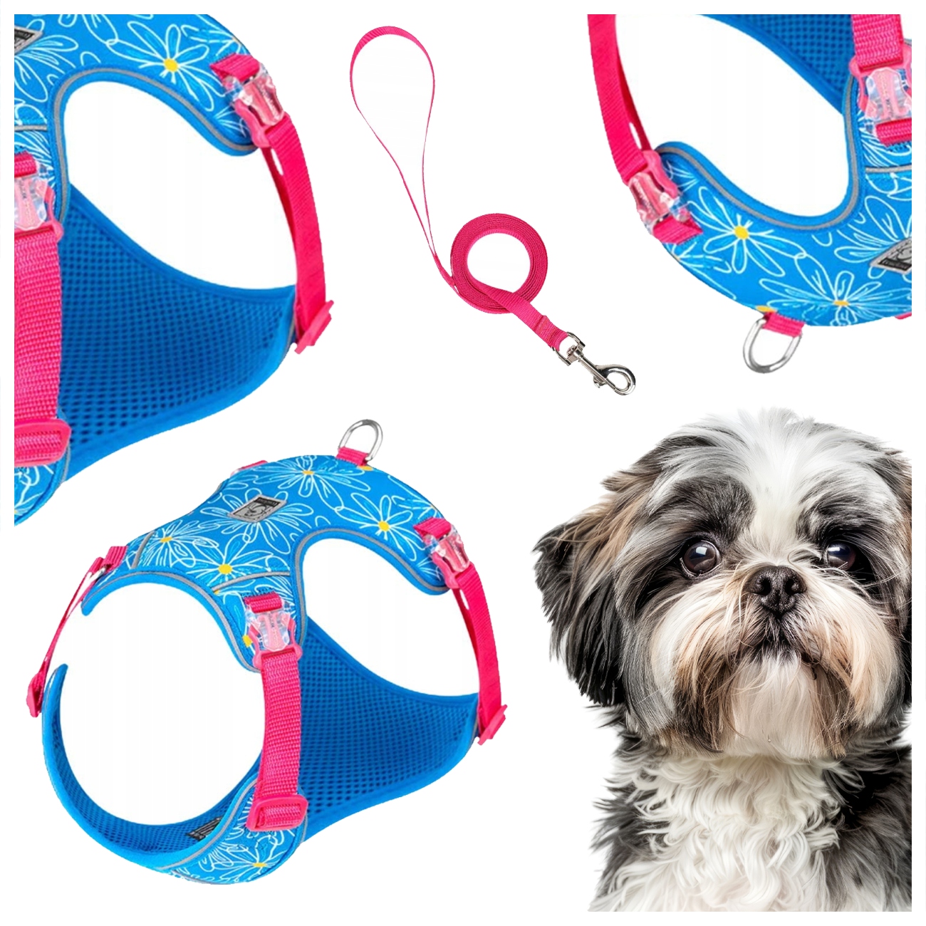 Pásky Vodítko Ultralehké Prodyšné Truelove Lightness Modré Xs