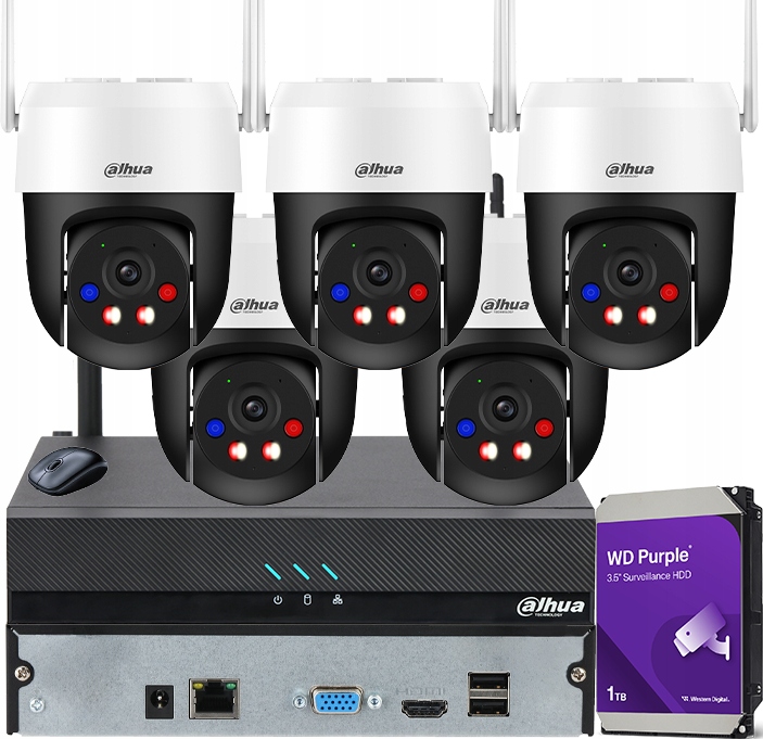 5MPx monitorovací sada pro 5 kamer P5AS-PV WiFi Hdd 1TB