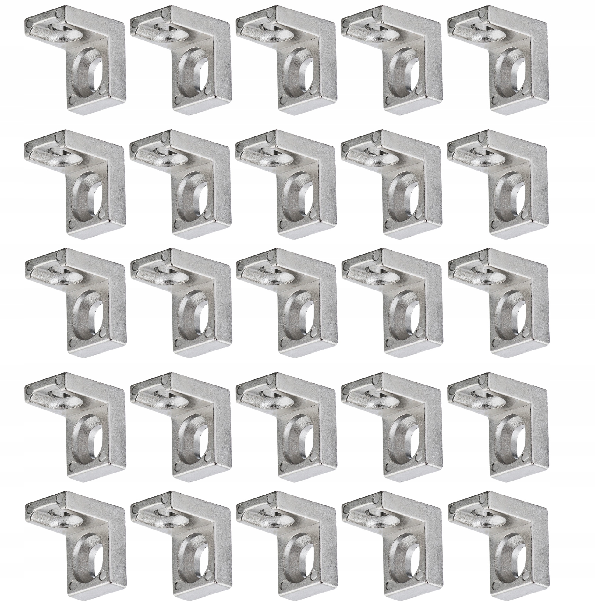 100X Podpěra Na Poličku, Konzole Na Polici, Podpěra Se Dvěma Otvory, Nikl