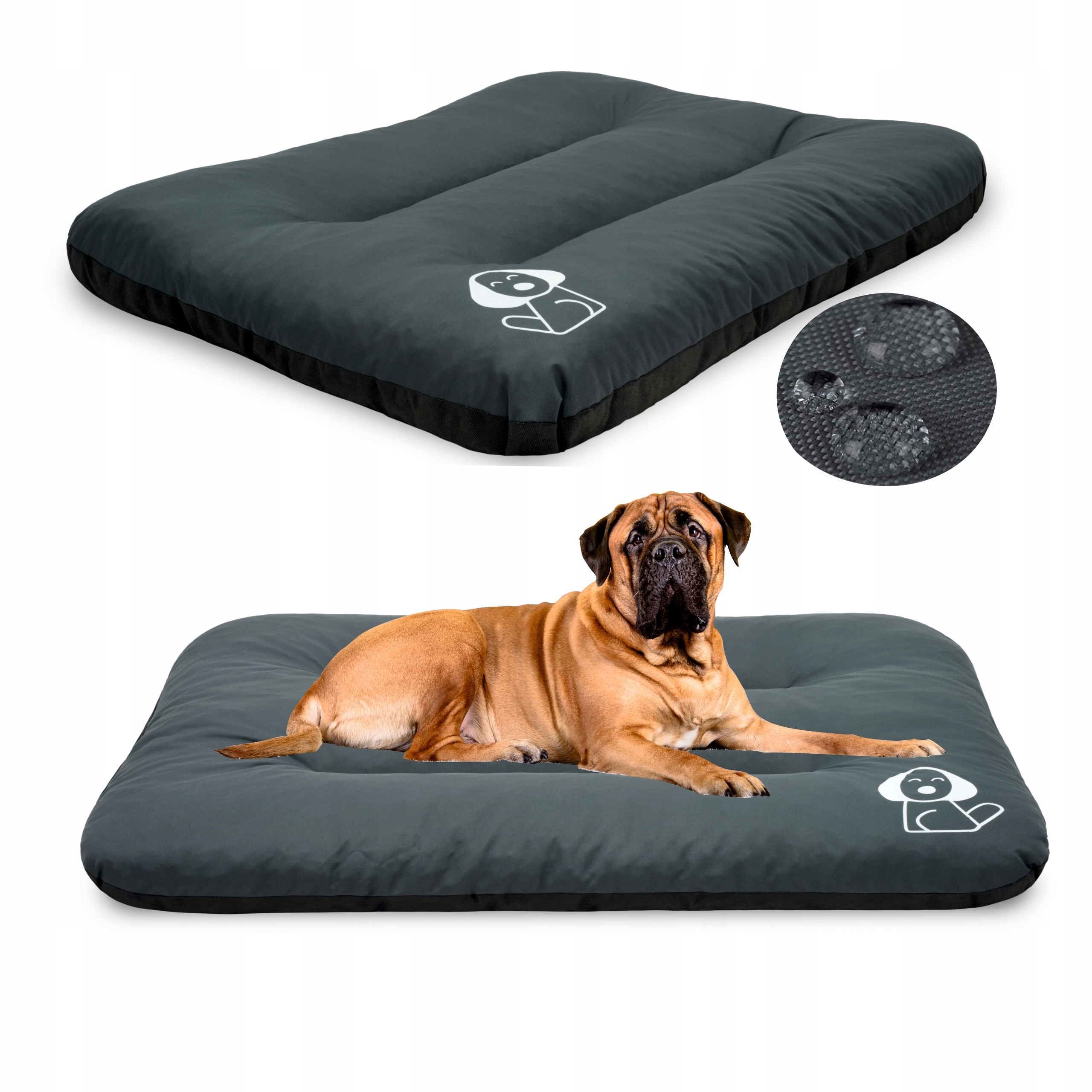 Legowisko dla psa poduszka materac największe 120x85 XXXL posłanie Grafit
