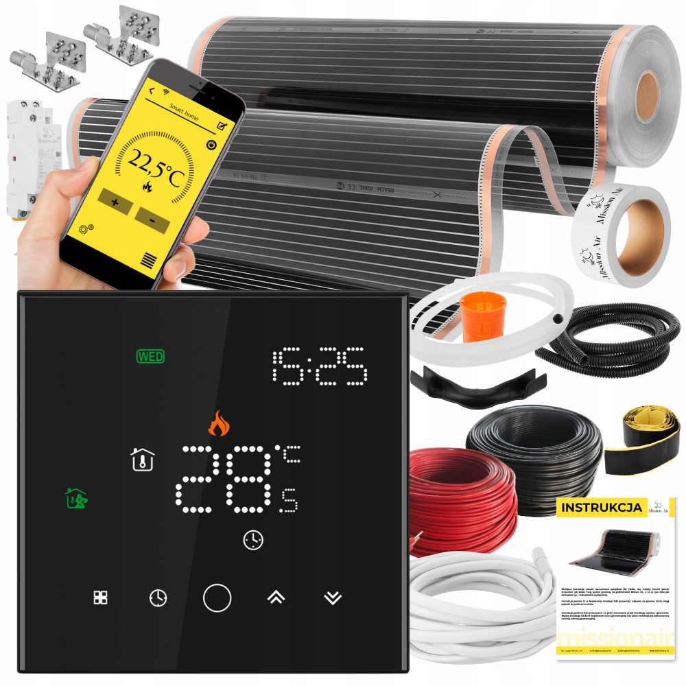 Set Fólia vyhrievacia podložka Infračervená 28 m² 160 W