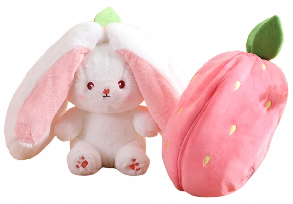 MIĘKKA MASKOTKA KRÓLIK TRUSKAWKA DUŻE USZY PLUSZAK POKROWIEC 2w1 20 cm Rodzaj królik