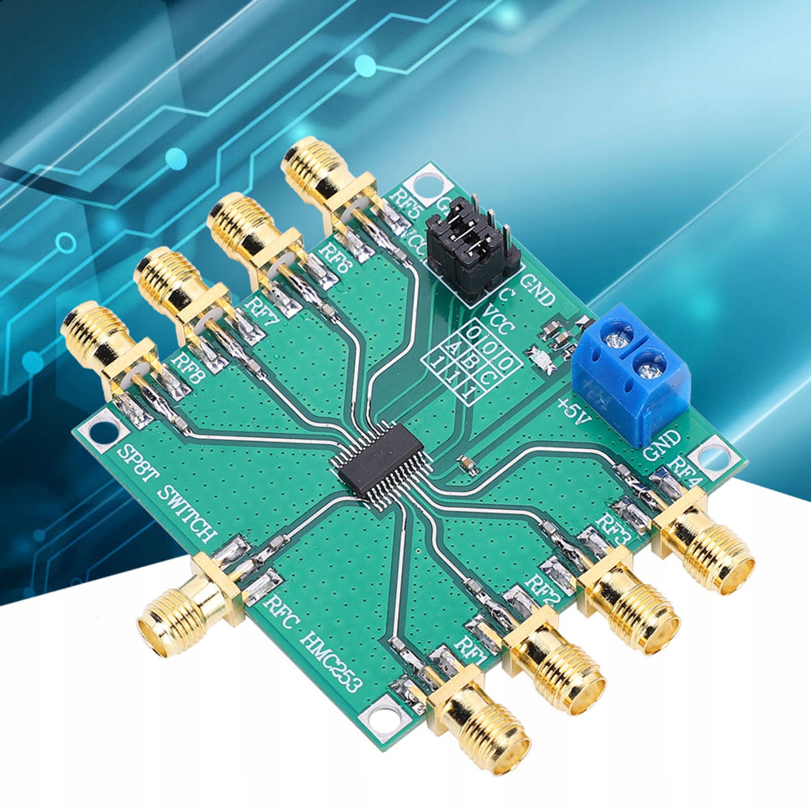 Przełącznik RF Nieodbijający HMC253 Jednobiegunowy Ośmiopozycyjny Elektroniczny 2.5 GHz