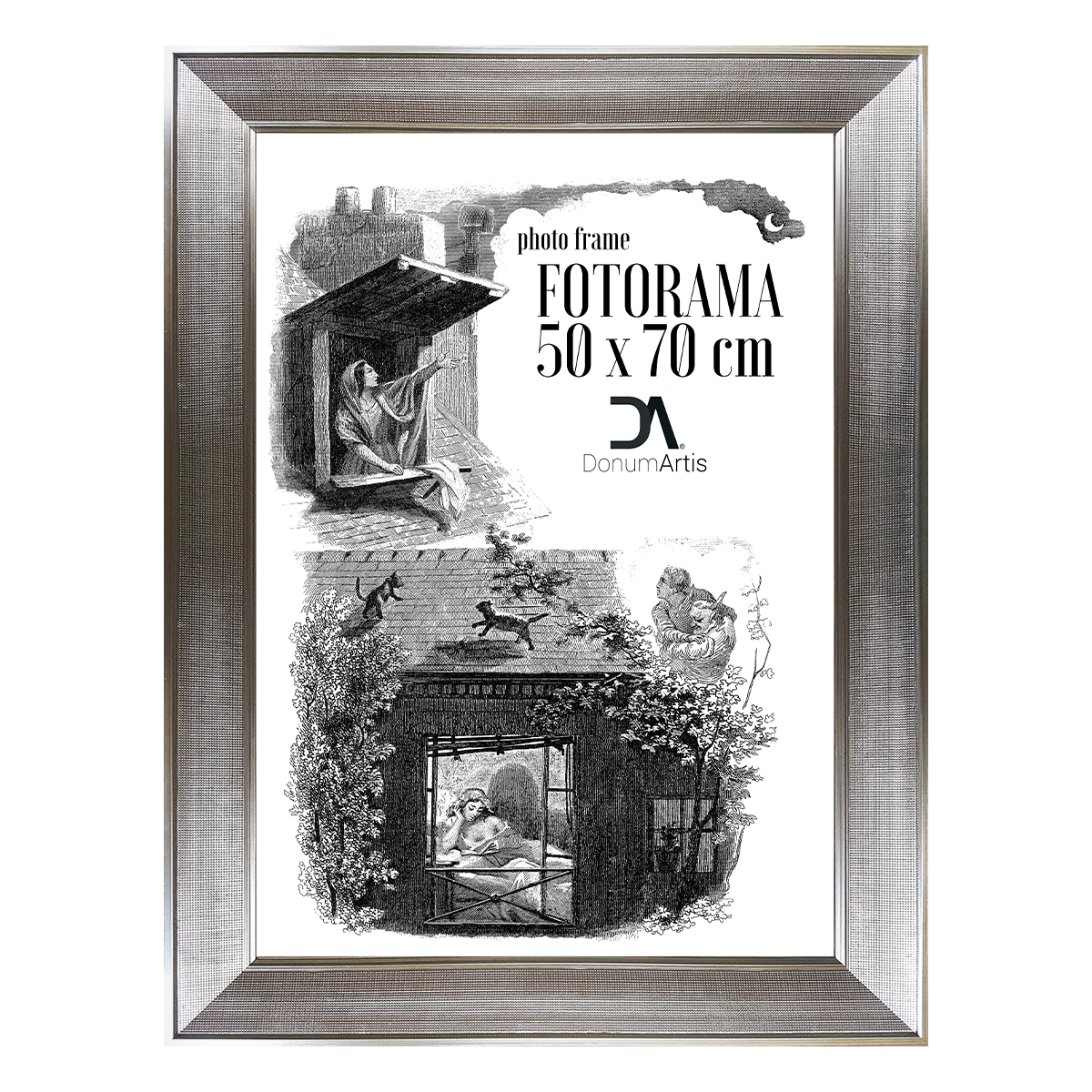Fotorama Paris stříbrný rám 50x70 klasické svítidlo