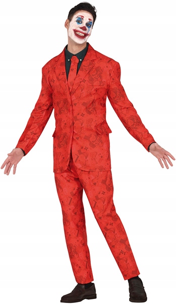 Kostým Pan Úsměv Klaun Pánský Oblek Červený Karneval Halloween S