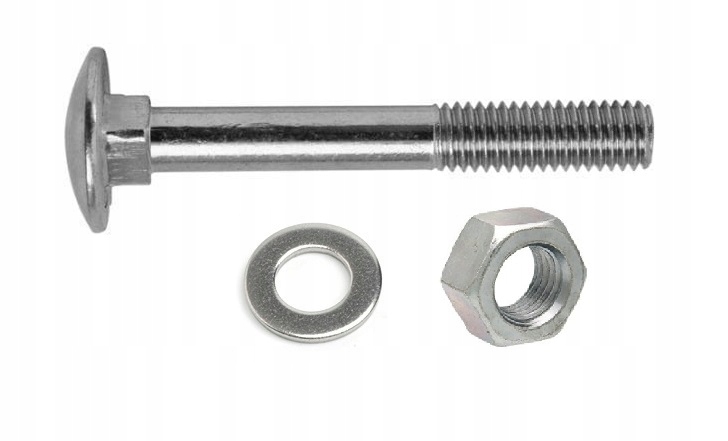 M8x50 ŚRUBA ZAMKOWA + NAKRĘTKA + PODKŁADKA 100 kpl