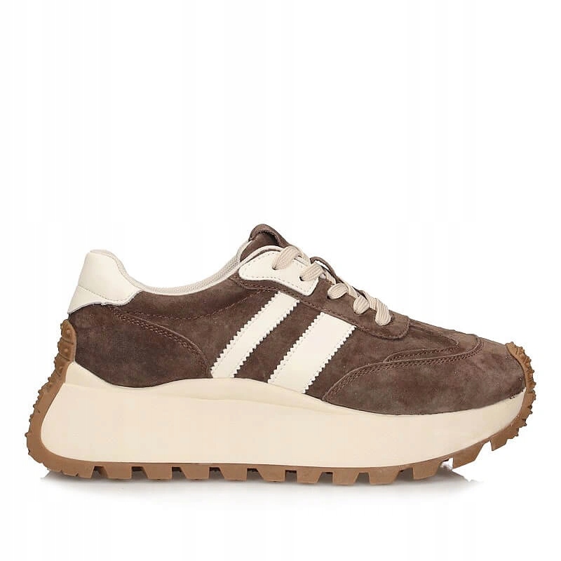 Dámské tenisky S.Barski GR61-5986 Brown hnědé šněrovací kožené