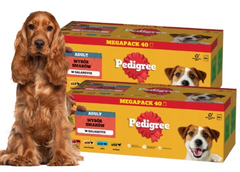 Zestaw Pedigree Mokra Karma Dla Psa MIX Smaków W Galaretce Saszetki 80 X 10
