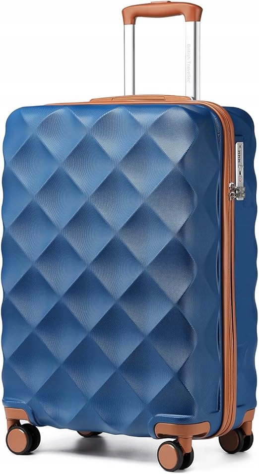 British Traveller Walizka twarda średnia Abs K2395L 34 l niebiesko-brązowa