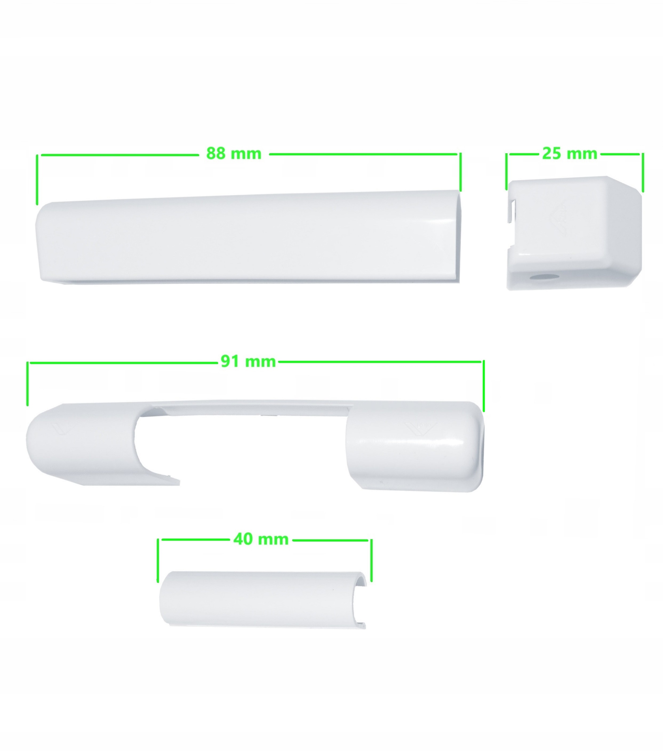 Białe osłonki na zawiasy w oknie ROTO do okien okna PVC drzwi 1 kpl. = 4szt Marka Winkhaus