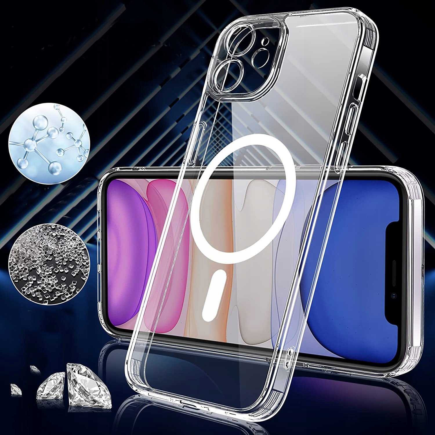 Etui do iPHONE 11 Clear Case do MagSafe WZMACNIANE 360° szkło na ekran Kod producenta nev ANTI SHOCK SOLID do IPHONE 11