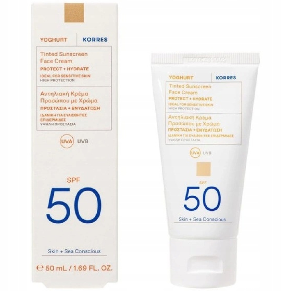 Korres Yoghurt Barvící lehký ochranný krém na obličej SPF50 Nude 50 ml