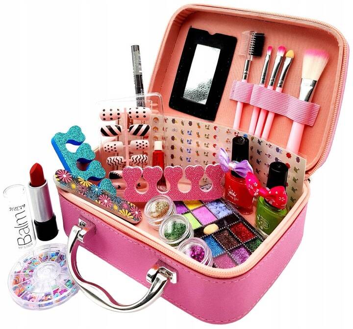 KUFEREK KOSMETYKÓW DO MAKIJAŻU I PAZNOKCI ZESTAW Płeć dziewczynki