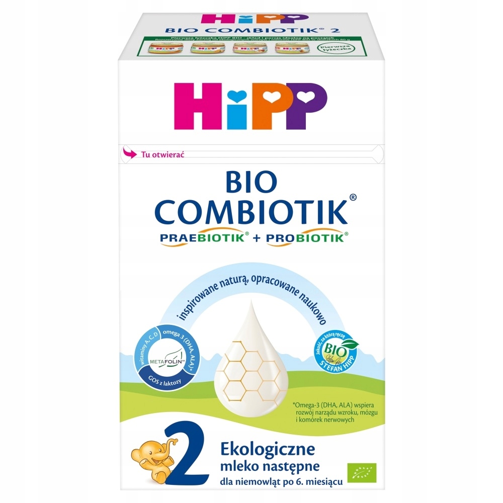 HIPP 2 BIO COMBIOTIK mleko następne 4x550g Stan opakowania oryginalne